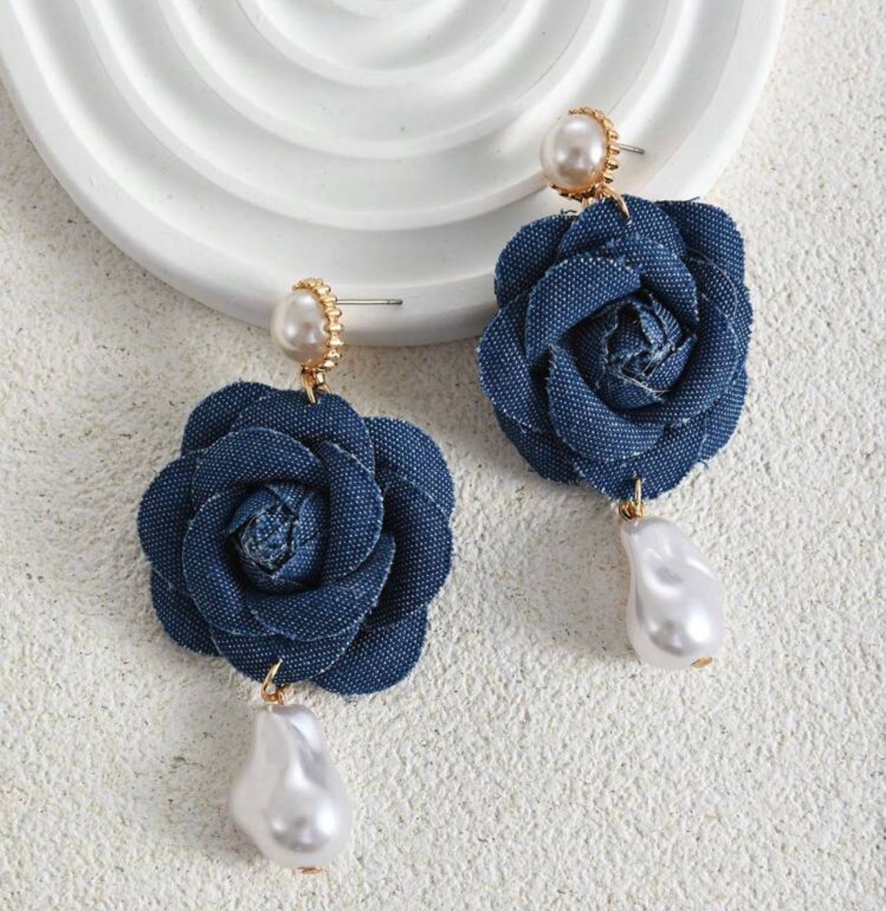 Denim Earrings - Unique Fabric Jewelry | Mikazzi Accessories