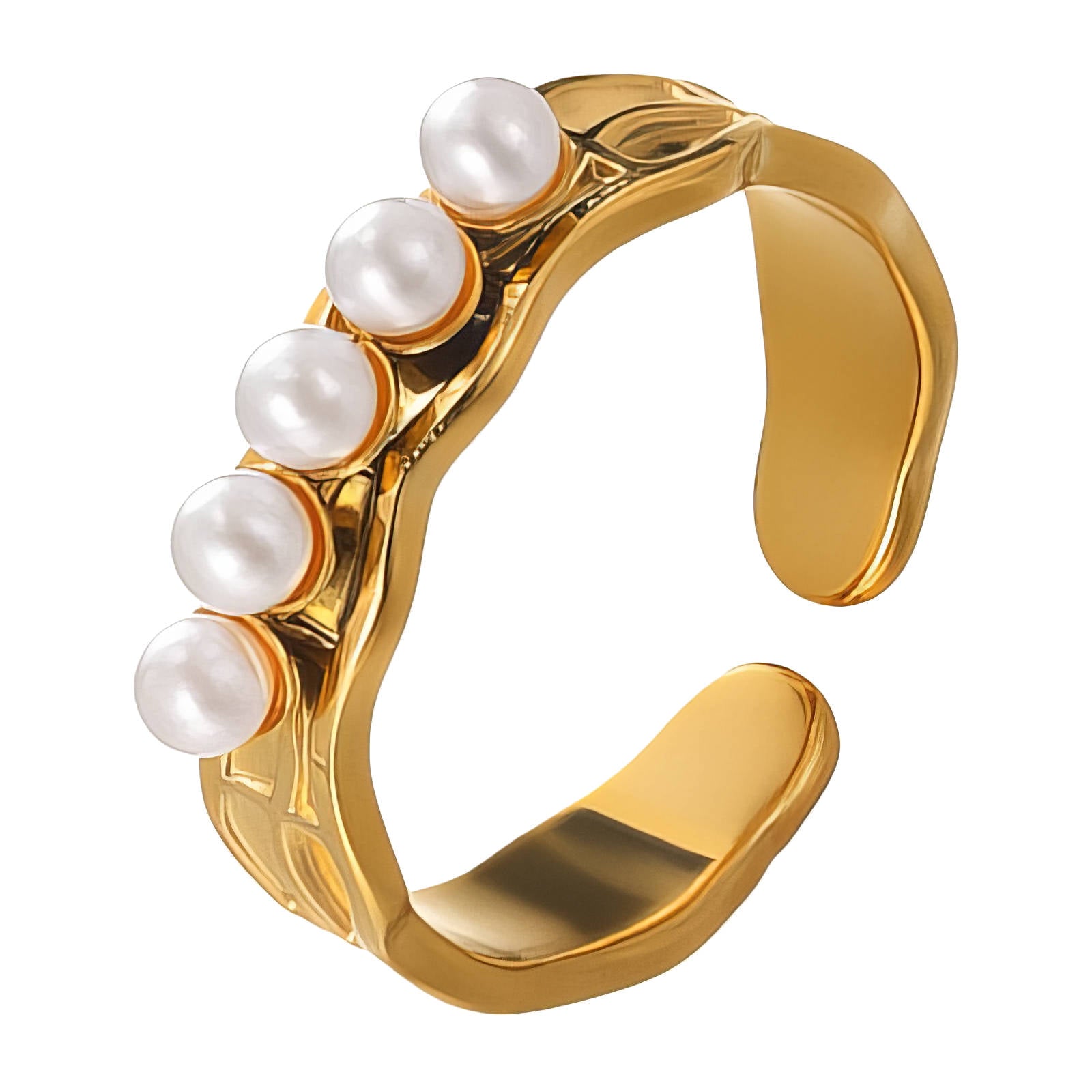 RING, 18K GOLD PLATED STEEL