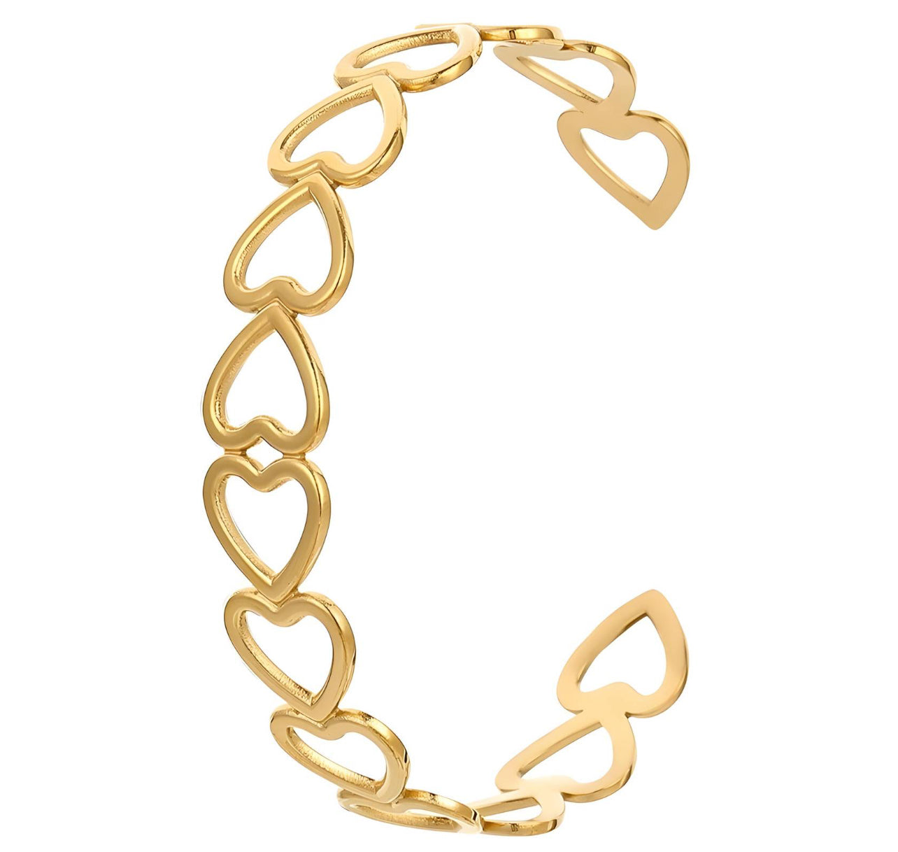 "HEARTS" BRACELET, 18K GOLD PLATED STEEL