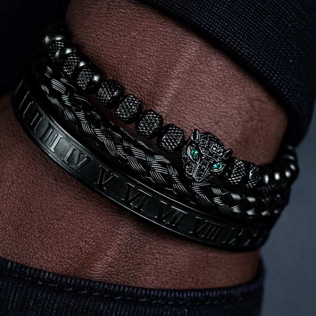 STAINLESS STEEL BLACK BRACELET