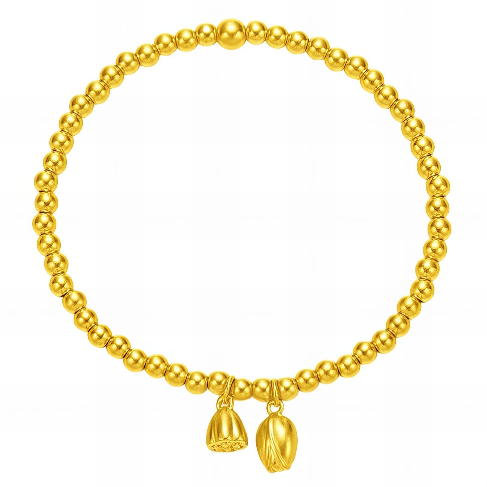 "FLOWERS" BRACELET, 18K GOLD PLATED STEEL