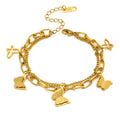 "BUTTERFLIES" BRACELET, 18K GOLD PLATED STEEL