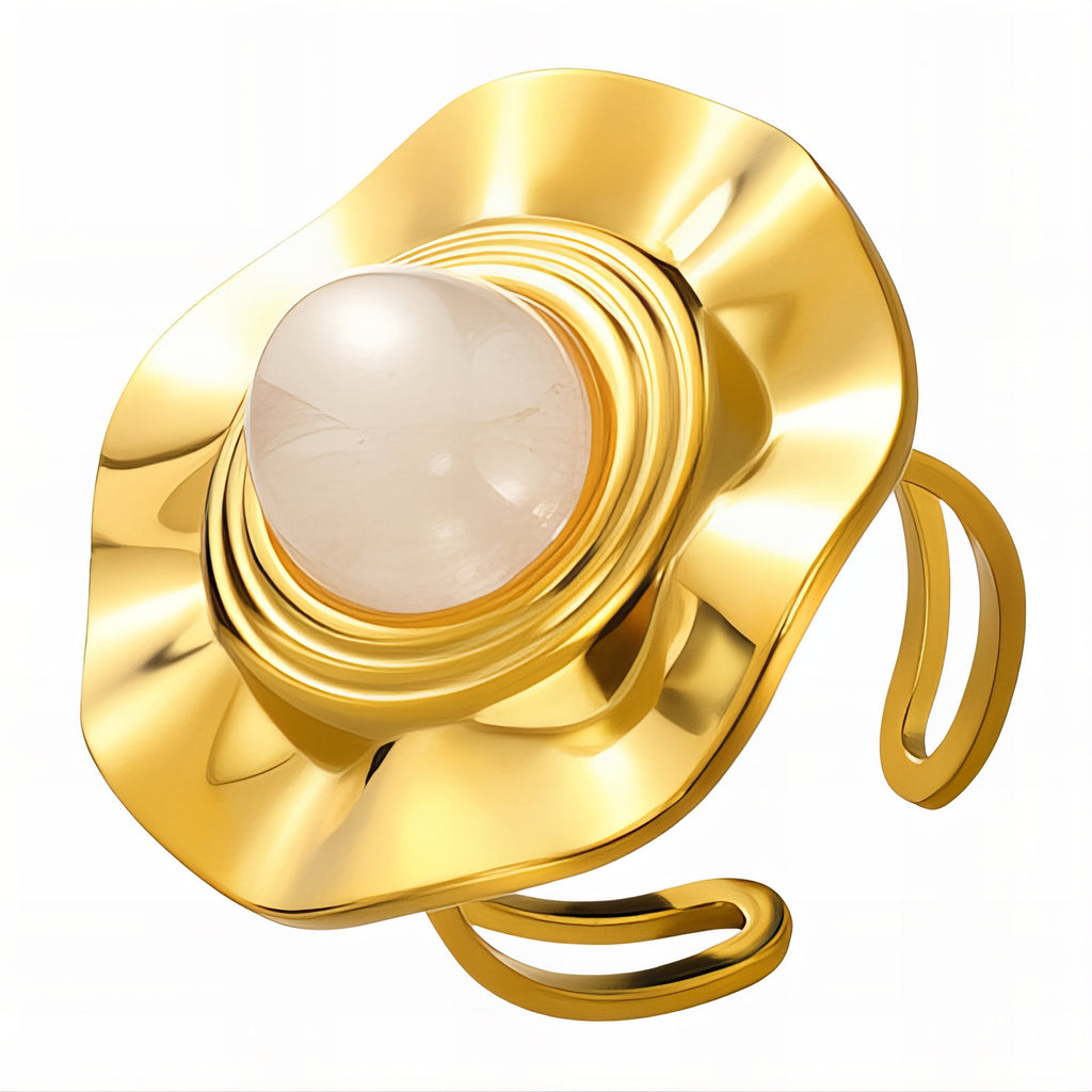 RING, 18K GOLD PLATED STEEL