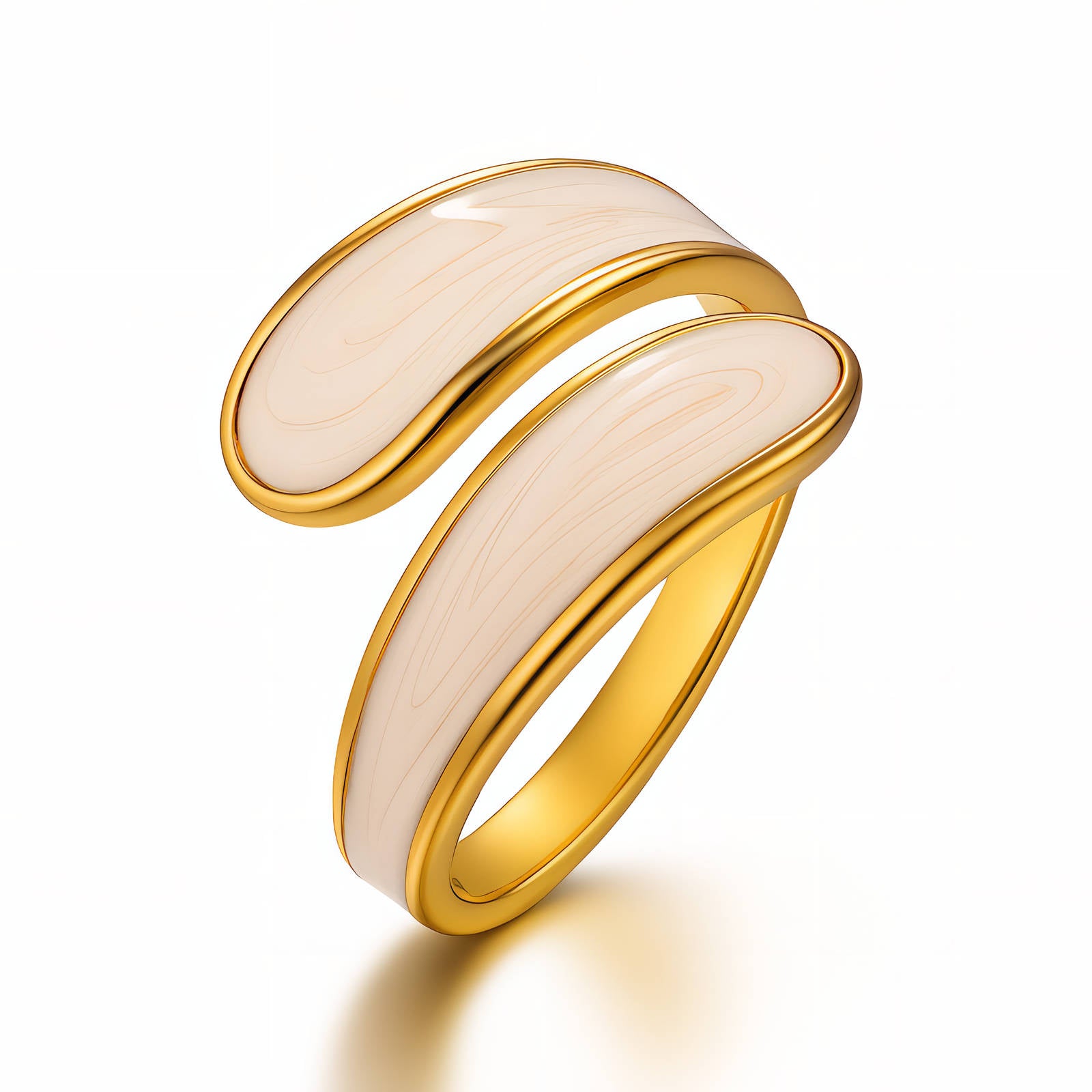 RING, 18K GOLD PLATED STEEL