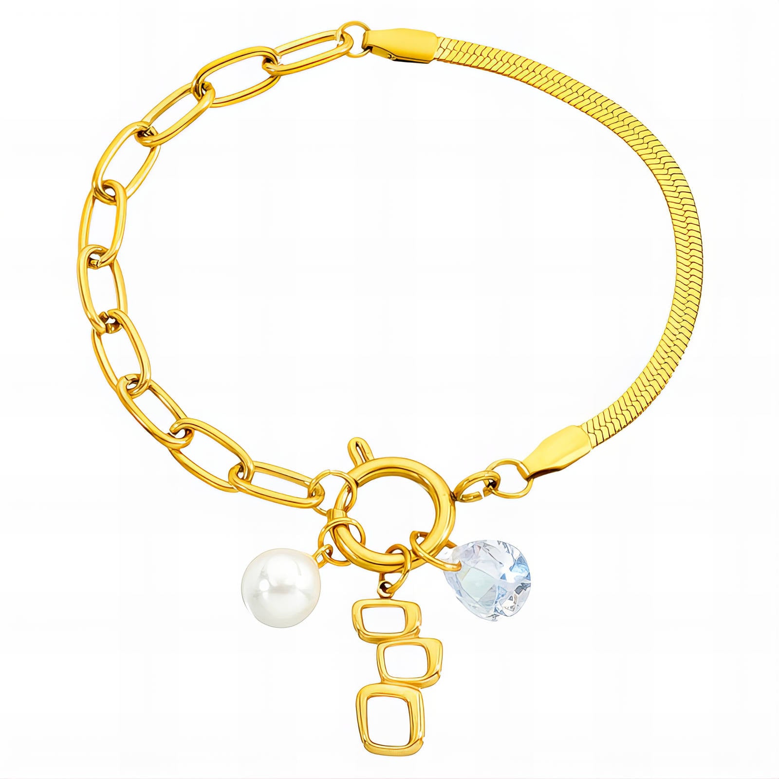 BRACELET, 18K GOLD PLATED STEEL