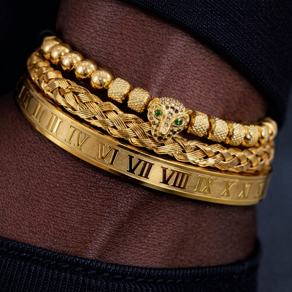 STAINLESS STEEL GOLD PLATED BRACELET