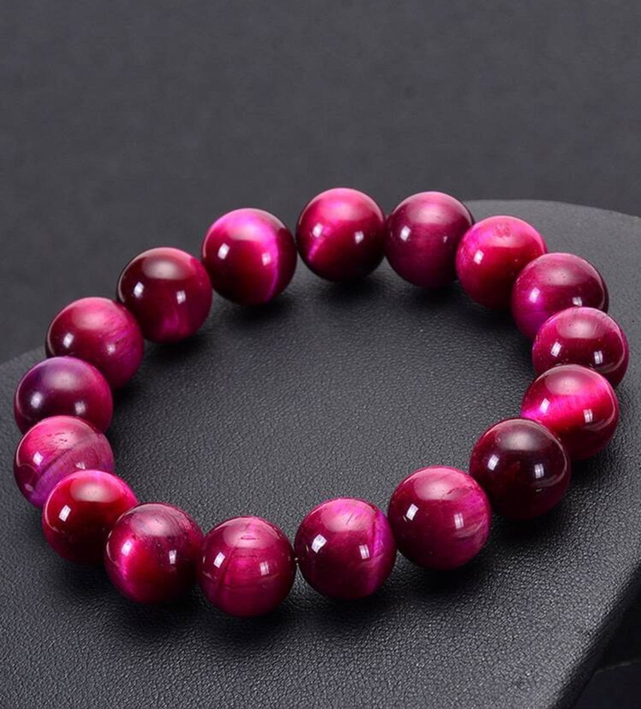 PLAIN TIGER EYE PINK BEADS