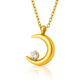 "CRESCENT" NECKLACE, 18K GOLD PLATED STEEL