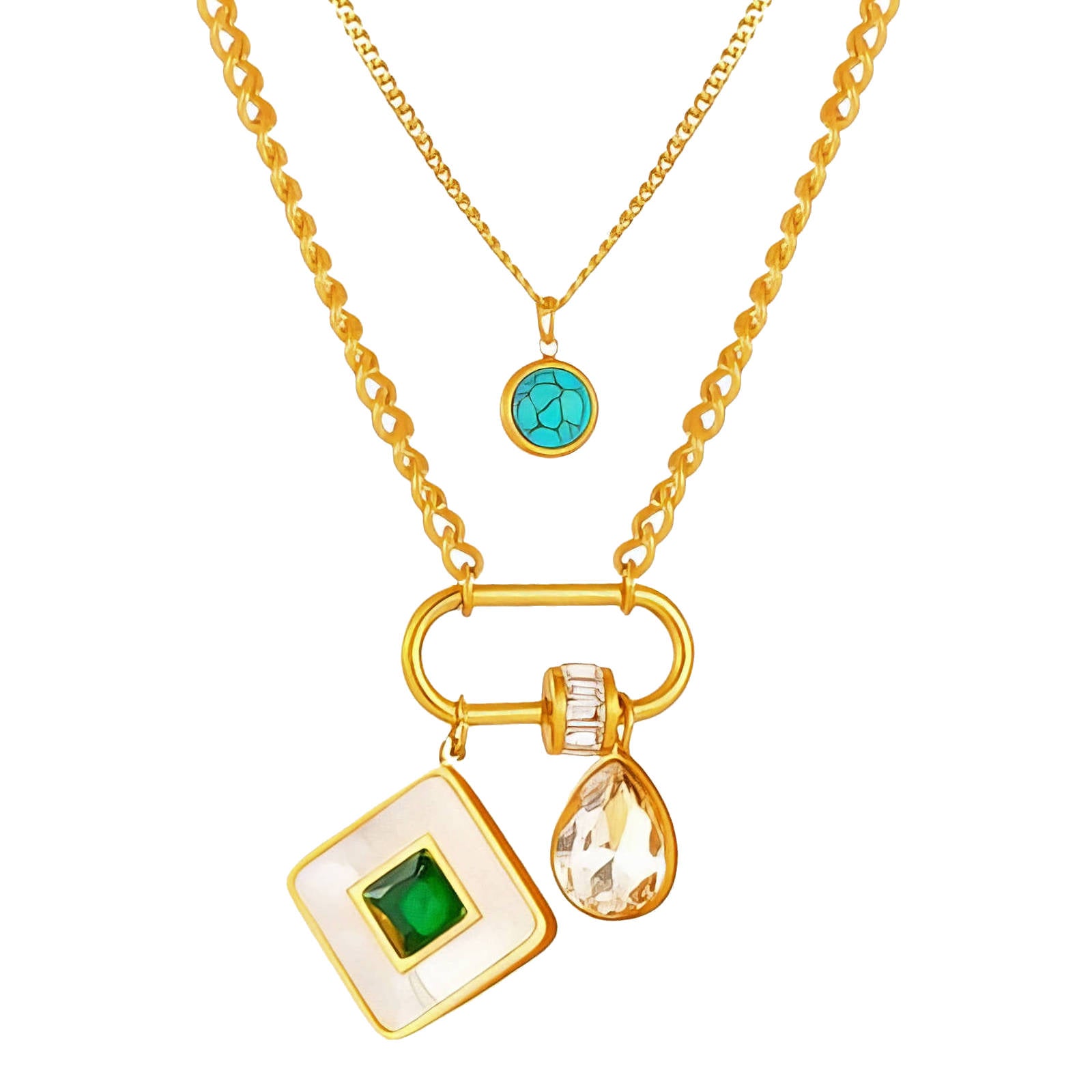 Necklace, 18K Gold Plated Steel