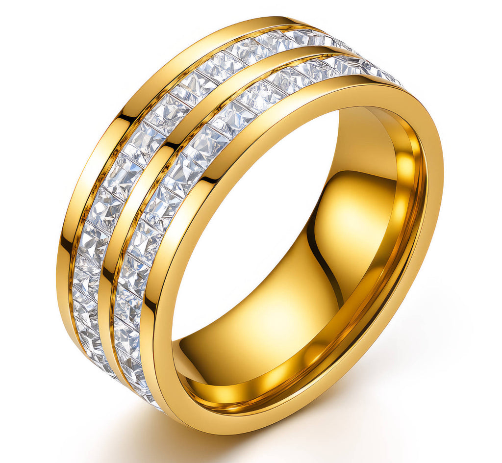 Ring, 18K Gold Plated Steel